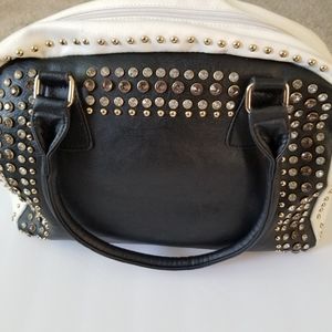 Leather Black/White Leather Bag
